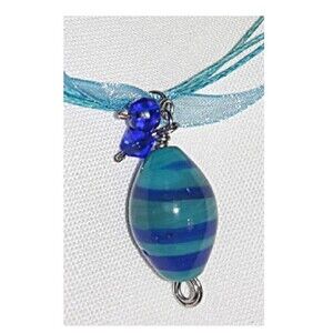 Artisan pendant  056L# Murano Glass Pendant Organza Necklace Layered Necklace19